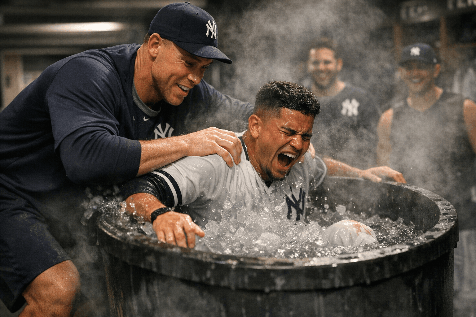 Yankees ice bath clip delights fans, spotlights pro sports recovery