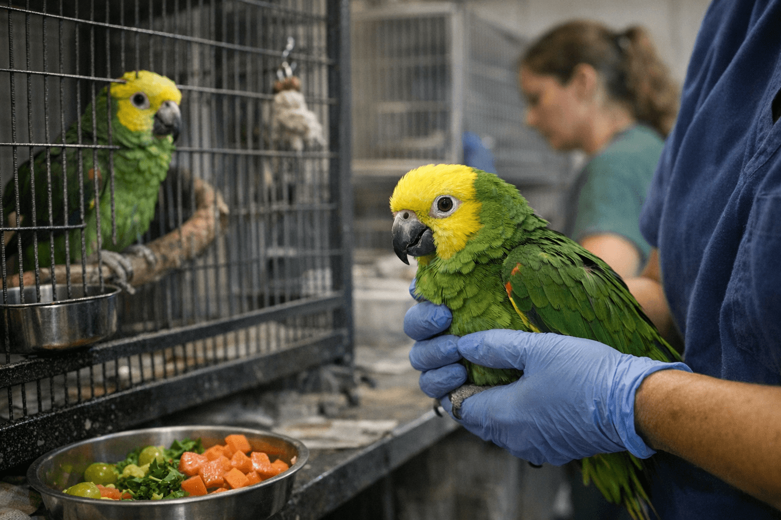 Rescued Yellow-Headed Amazon Parrots Recover After Smuggling Bust in Florida