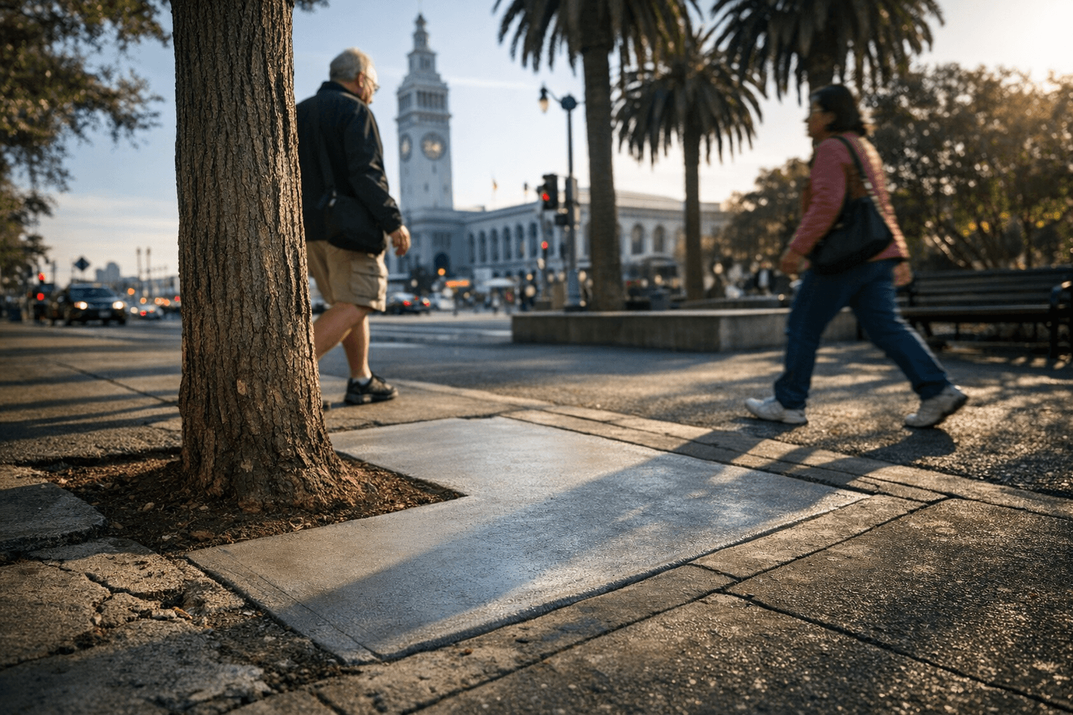 Embarcadero sidewalk hazard finally repaired after years of complaints
