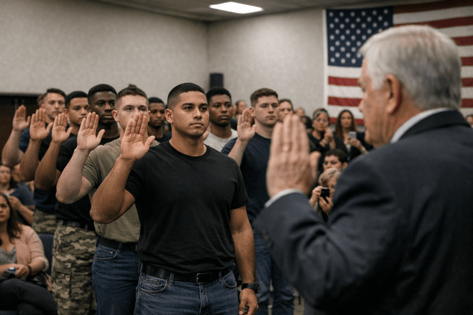 Romaine swears in 26 new military recruits in Hauppauge