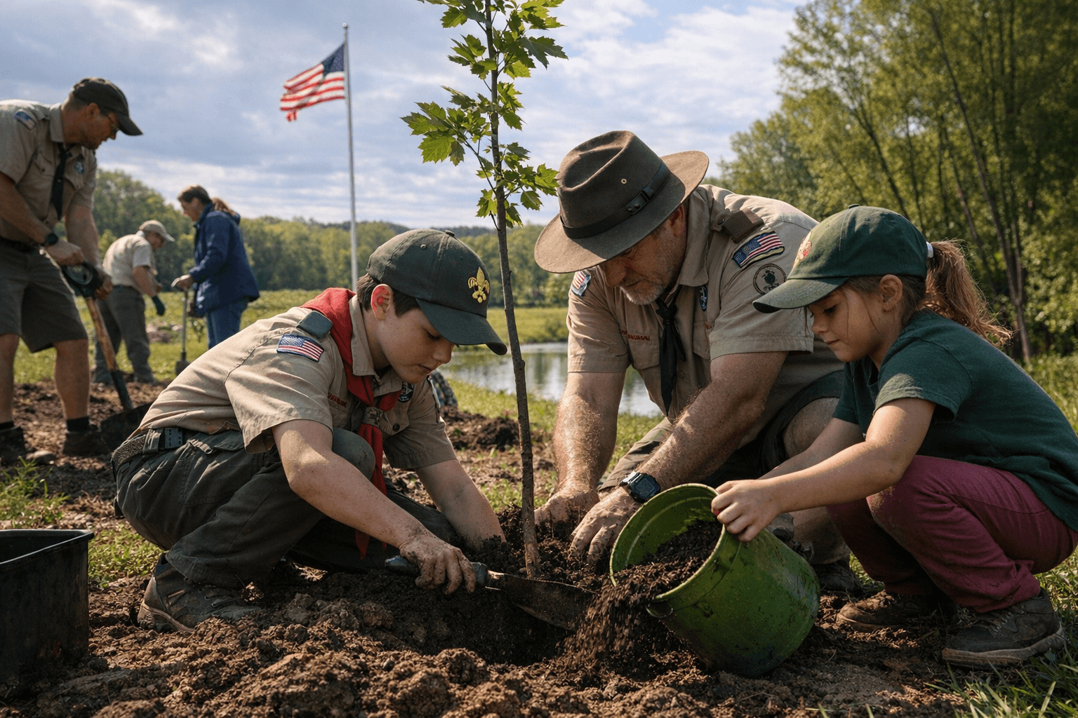 Scouters host Earth Day tree planting at Holmes County Park