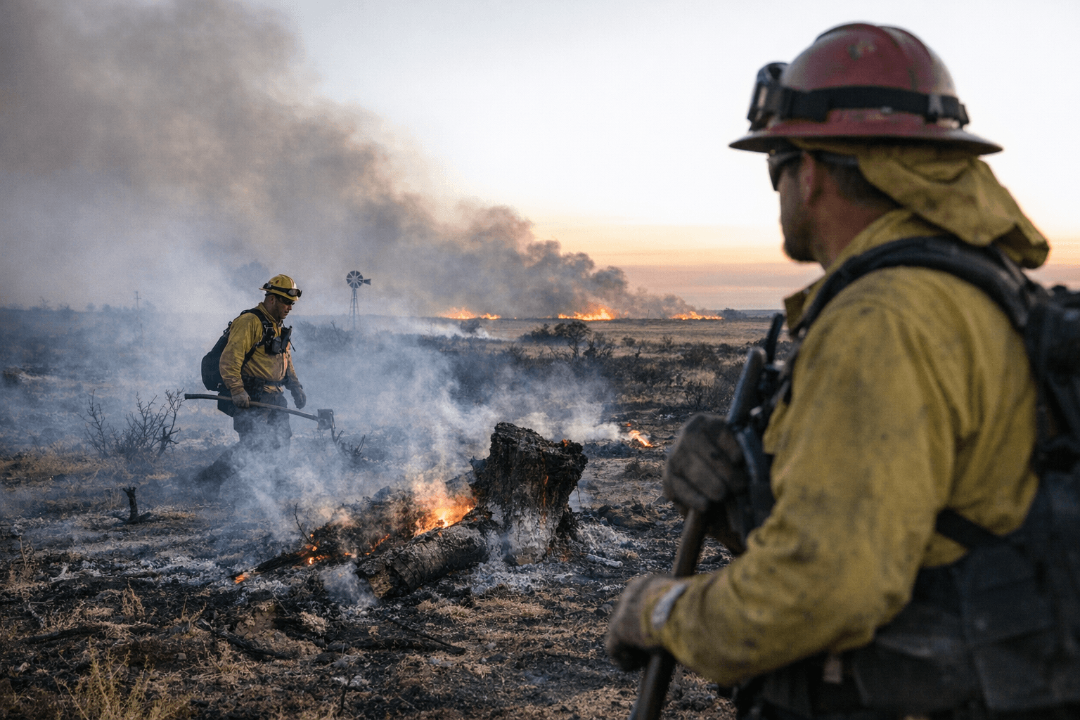 Two Texas County wildfires continue burning, crews monitor hotspots