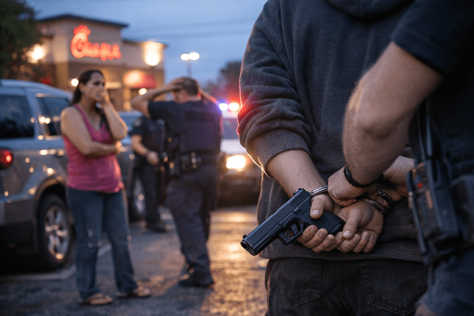 Syracuse man arrested after gun pointed at pair in DeWitt Chick-fil-A lot
