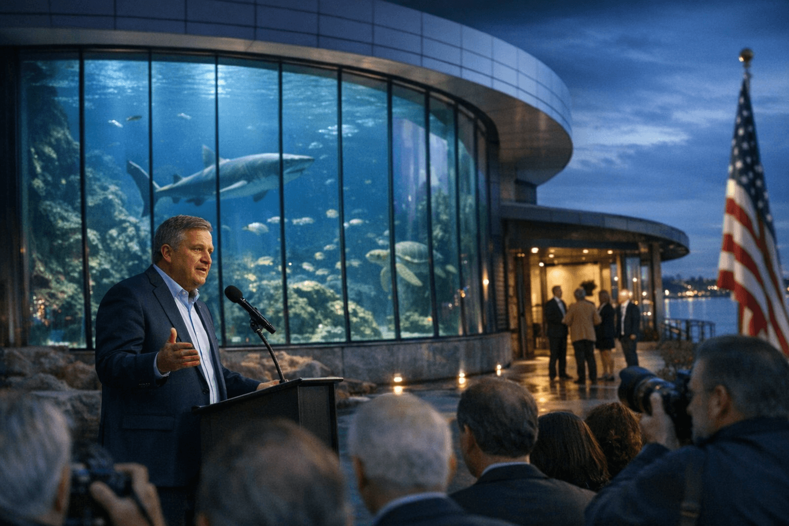 McMahon unveils Harborview Aquarium name, sponsors as opening nears