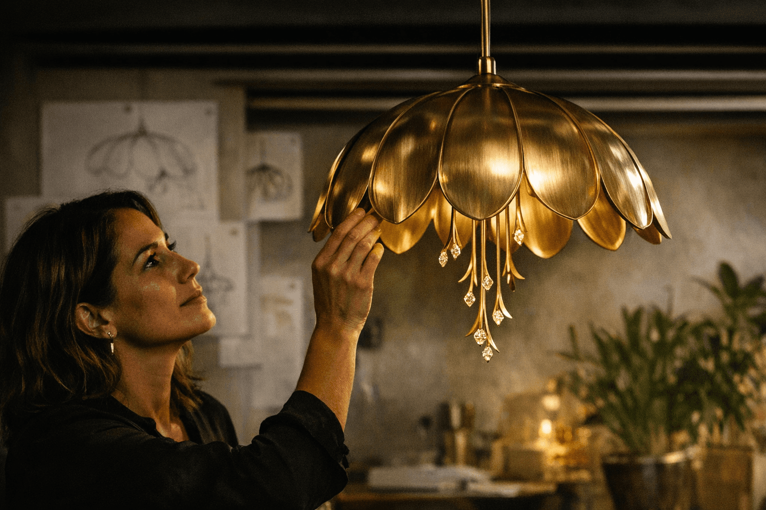 Casey Perez’s Loma pendant blends vintage curves, botanical form