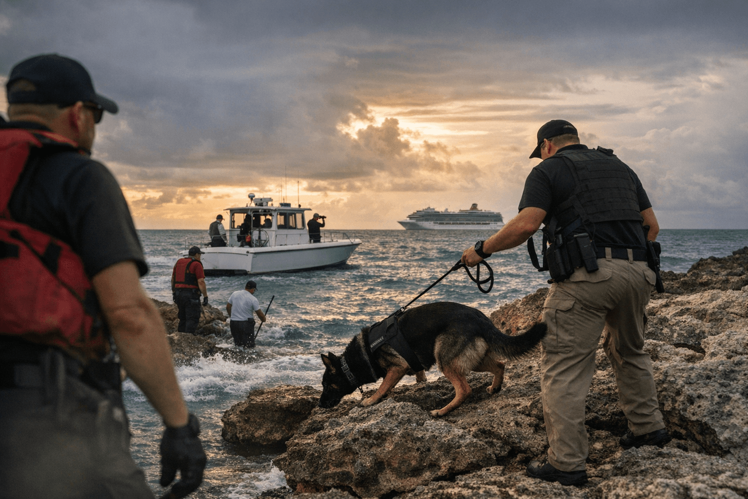 Cadaver dogs search for missing American woman after Bahamas overboard incident