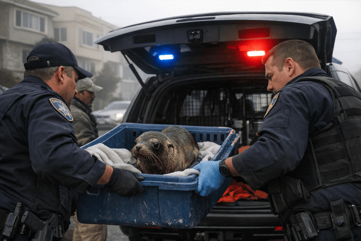 San Francisco police rescue sea lion pup found miles inland