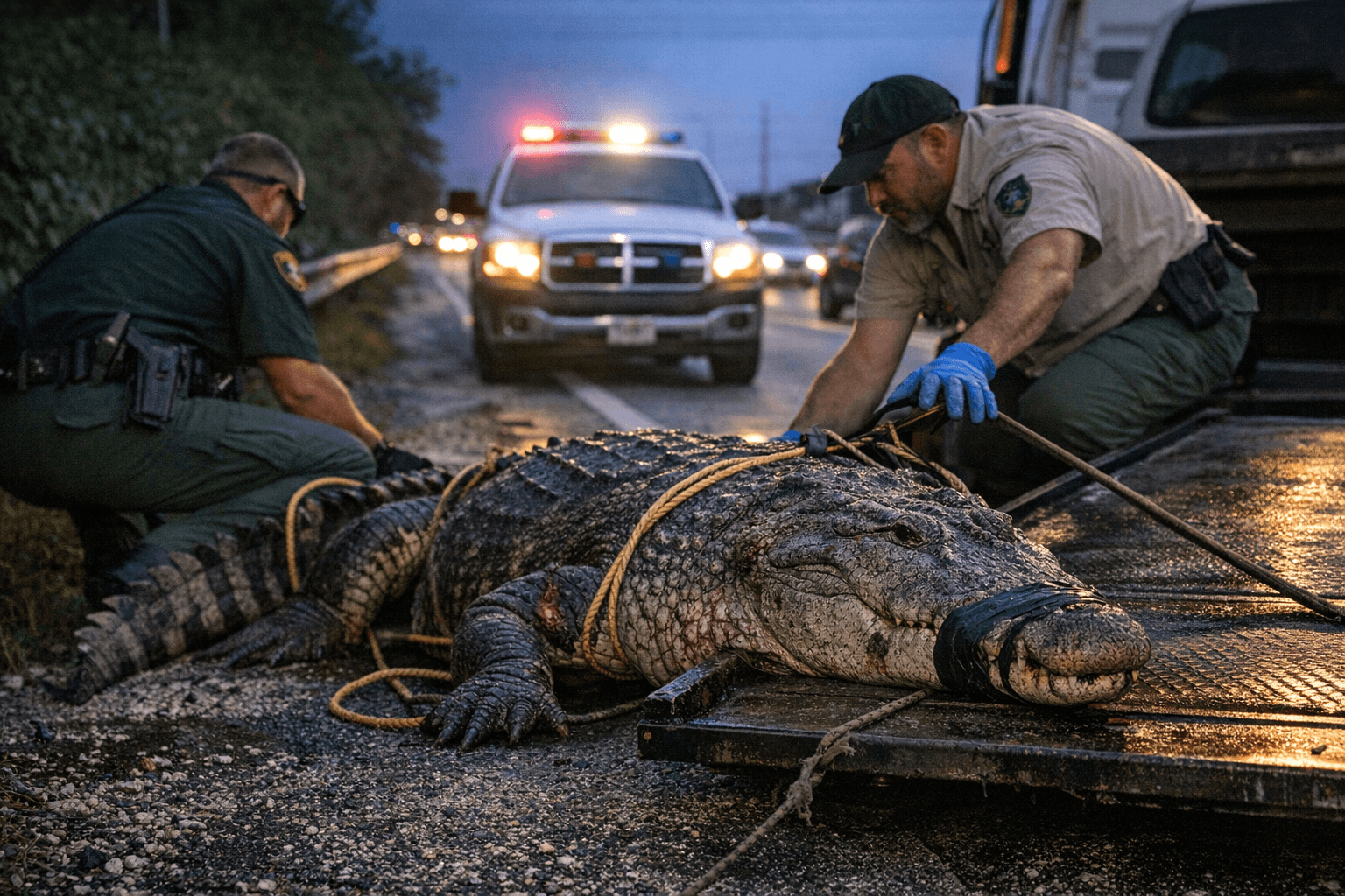 9-foot crocodile removed from U.S. 1 near Naval Air Station Key West