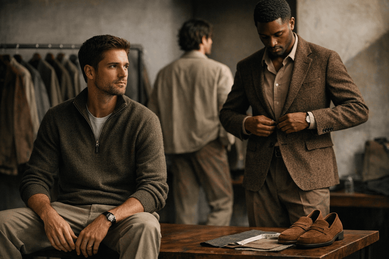 Menswear resets for 2026, quarter-zips, tailoring and earth tones lead