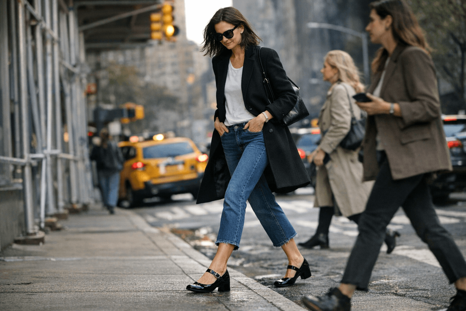 Katie Holmes Makes Patent Mary Janes the New Manhattan Status Shoe