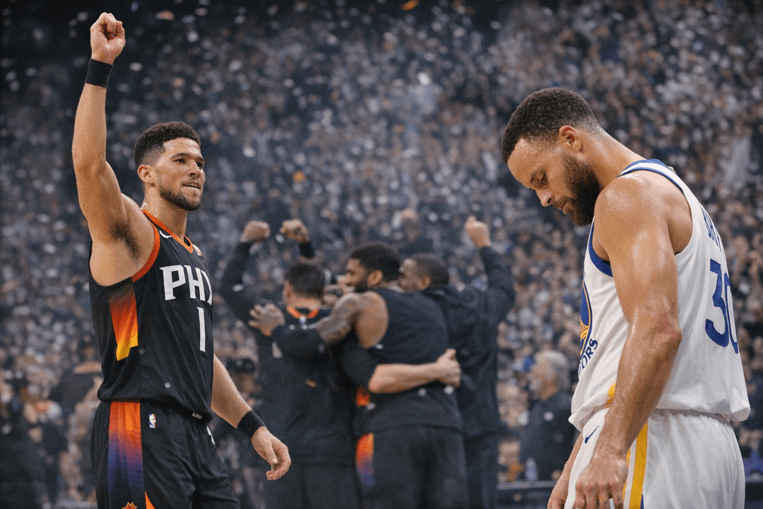 Booker, Suns eliminate Curry's Warriors, reach NBA playoffs as No. 8 seed