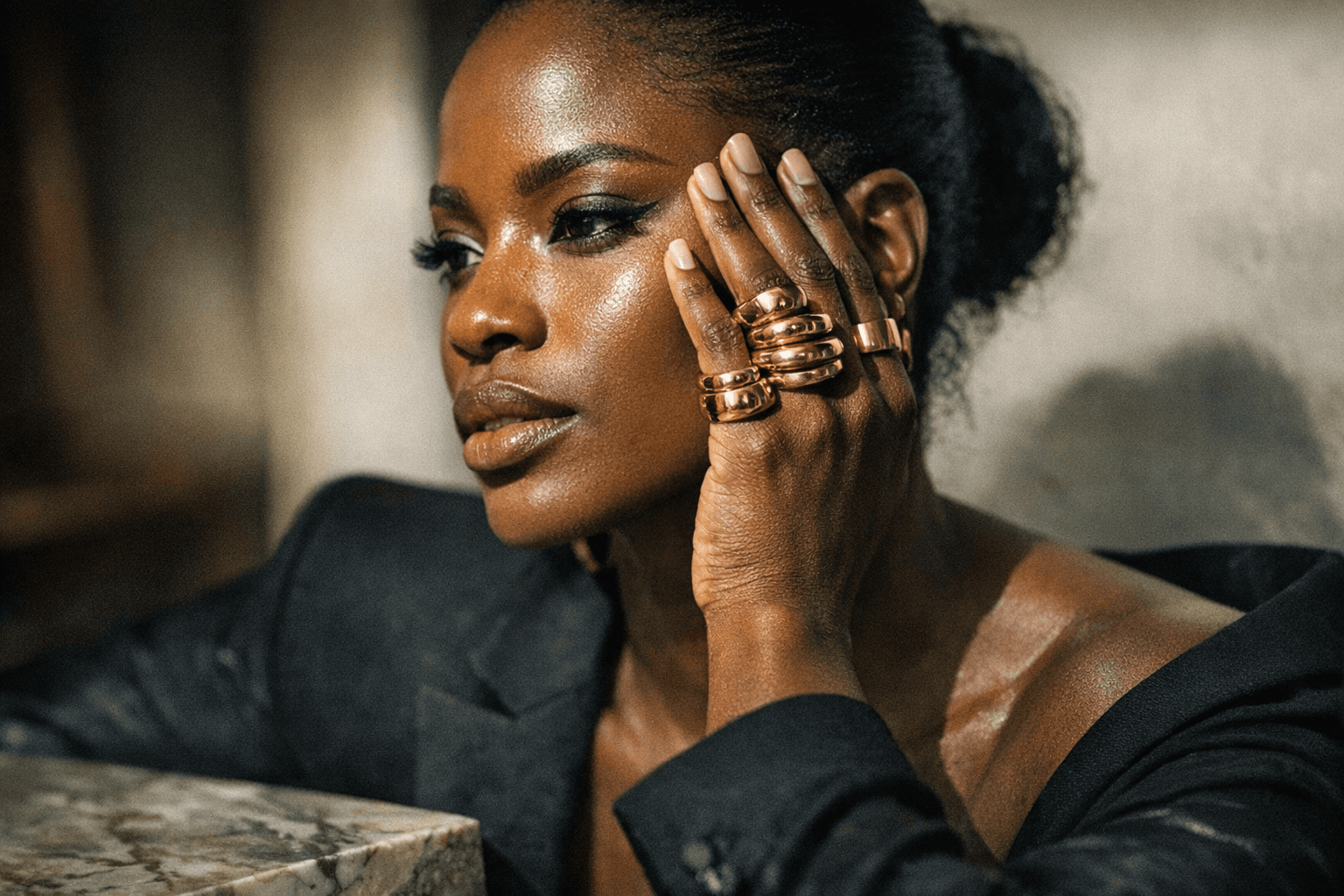 Fisayo Longe turns stacked gold rings into sculptural style statements