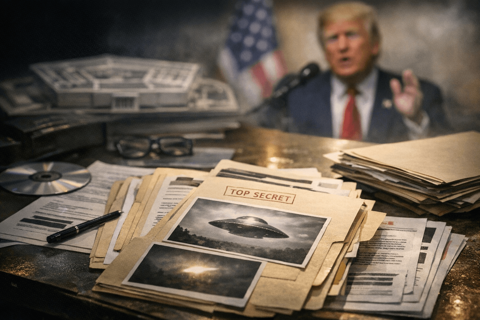 Trump says Pentagon review found new alien documents, releases coming soon