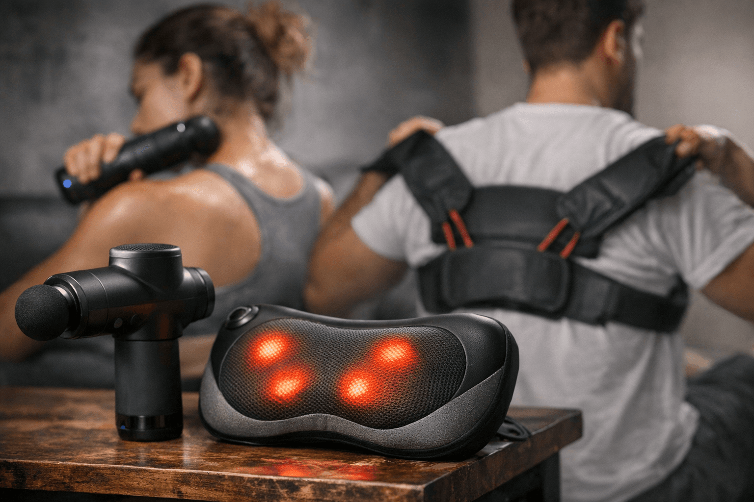 אקדח עיסוי, כרית שיאצו ורצועת גב: מה באמת מתאים לכם