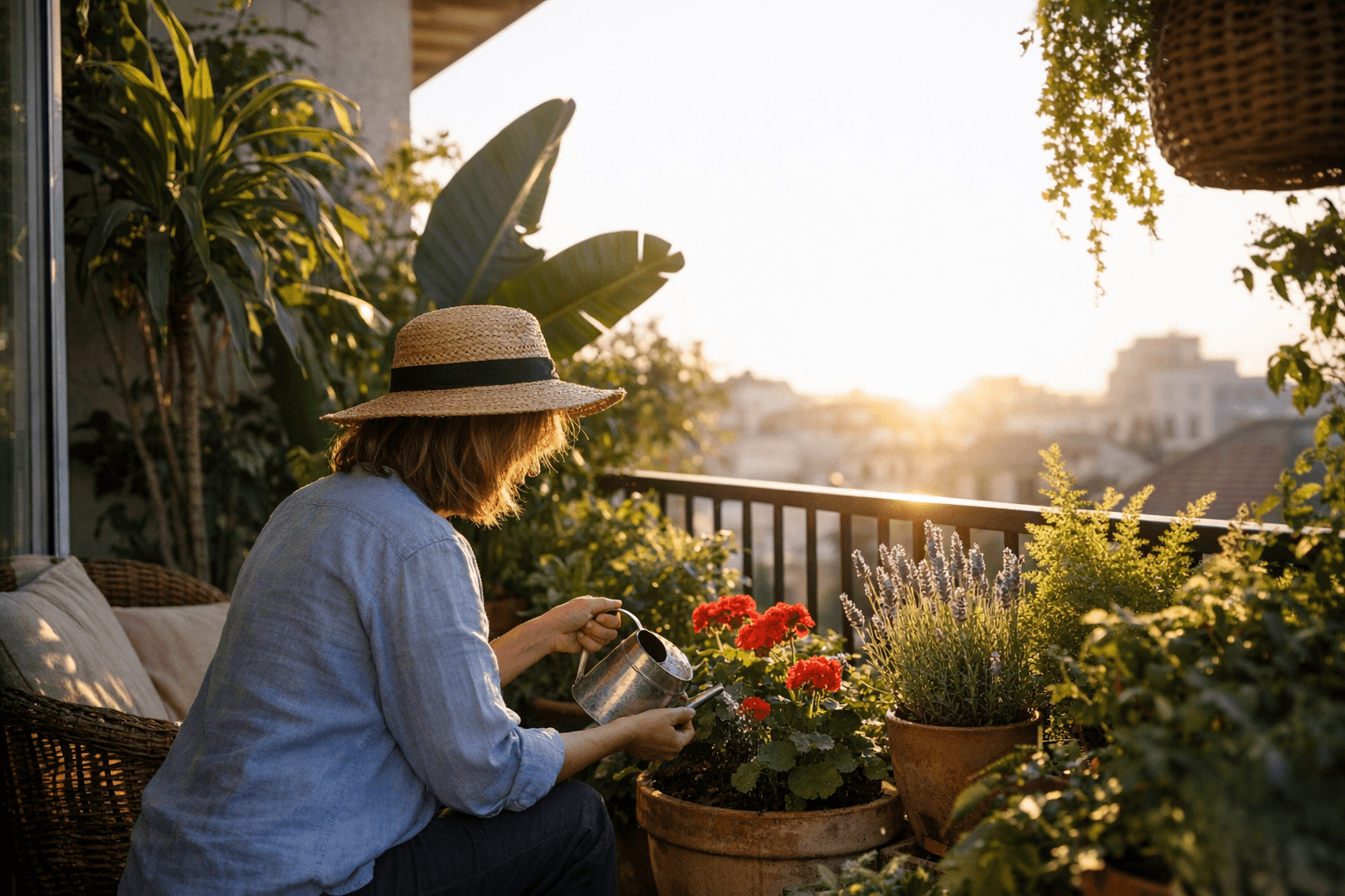 צמחים למרפסת מזרחית: 10 בחירות שמצליחות באור בוקר