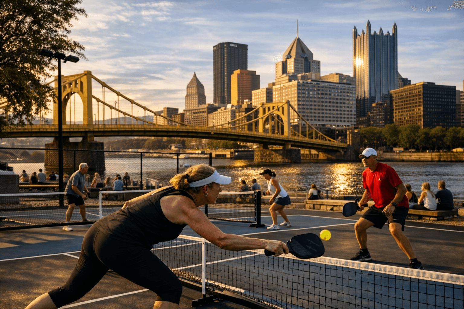 Pittsburgh’s Arts Landing adds pickleball to downtown riverfront revival