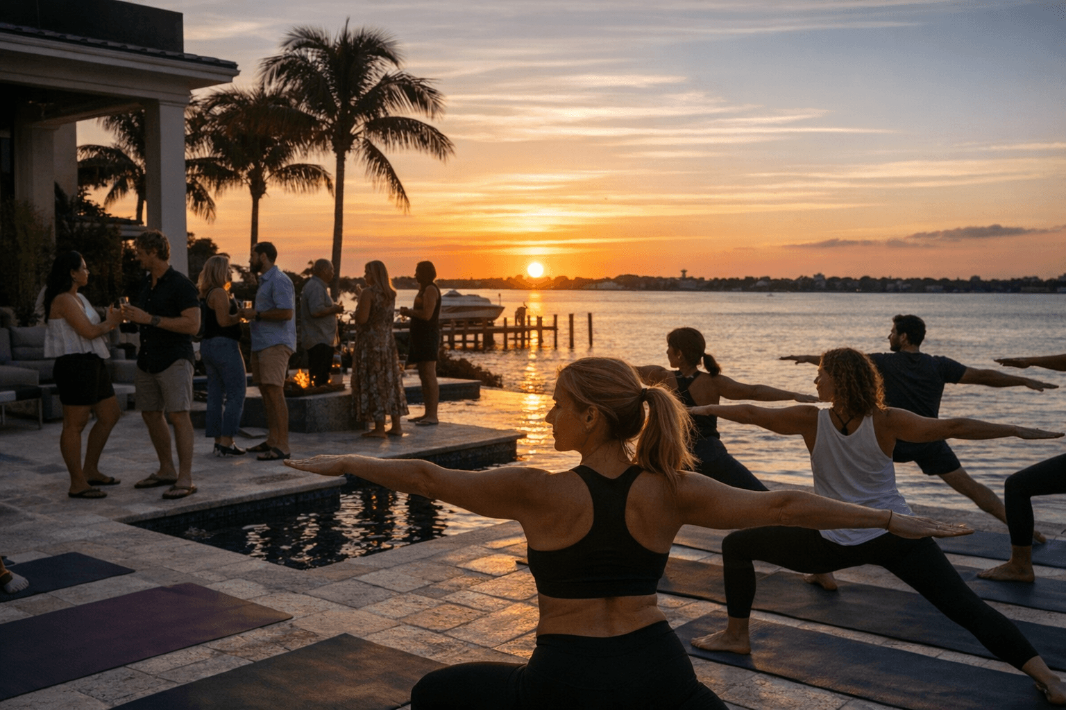 Sunset Yoga at Sarasota Private Residence Blends Wellness and Networking