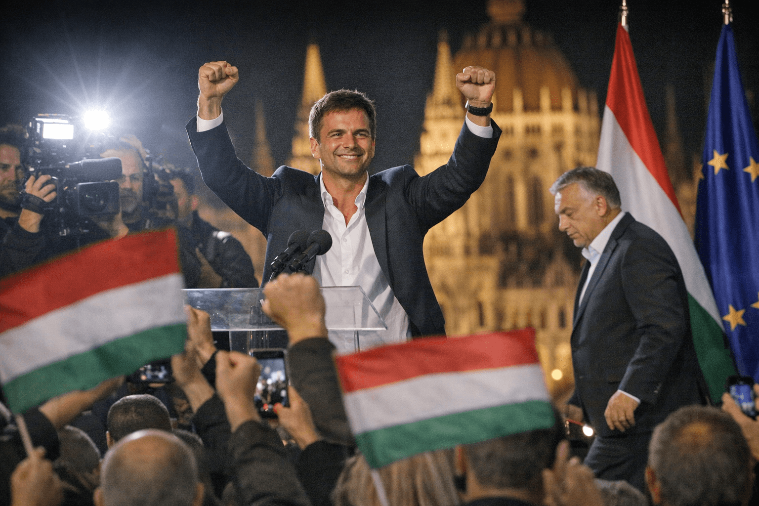 Magyar Wins Landslide in Hungary, Ending Orbán’s 16-Year Rule