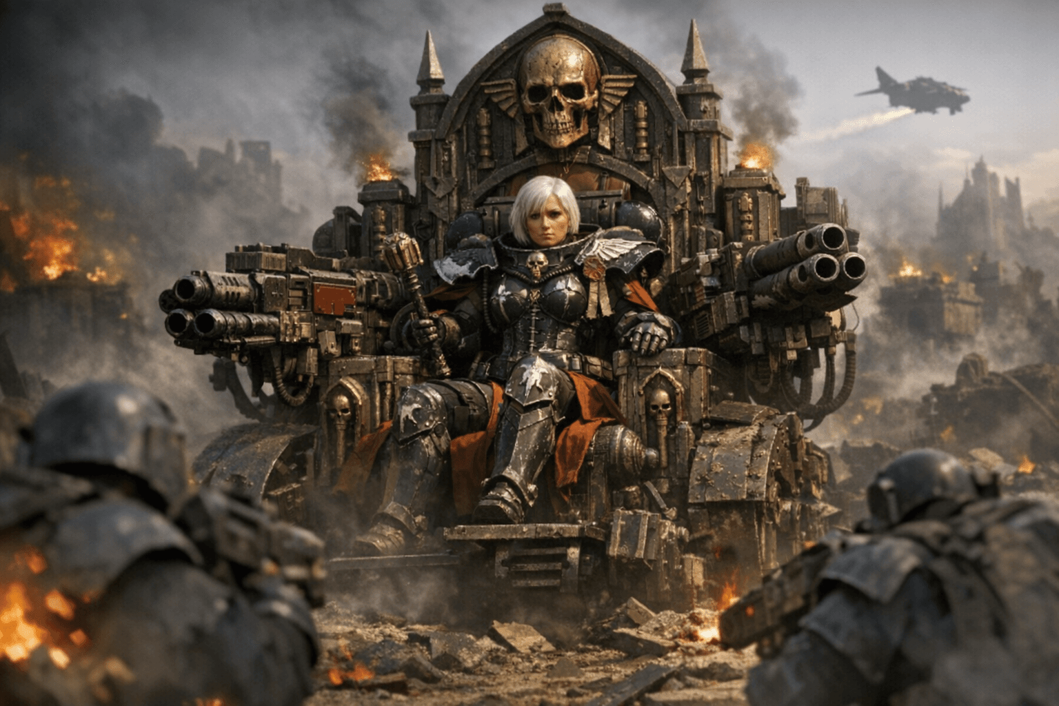 Warhammer 40,000 reveals Intranzia Fraye, throne-riding Sister for Armageddon
