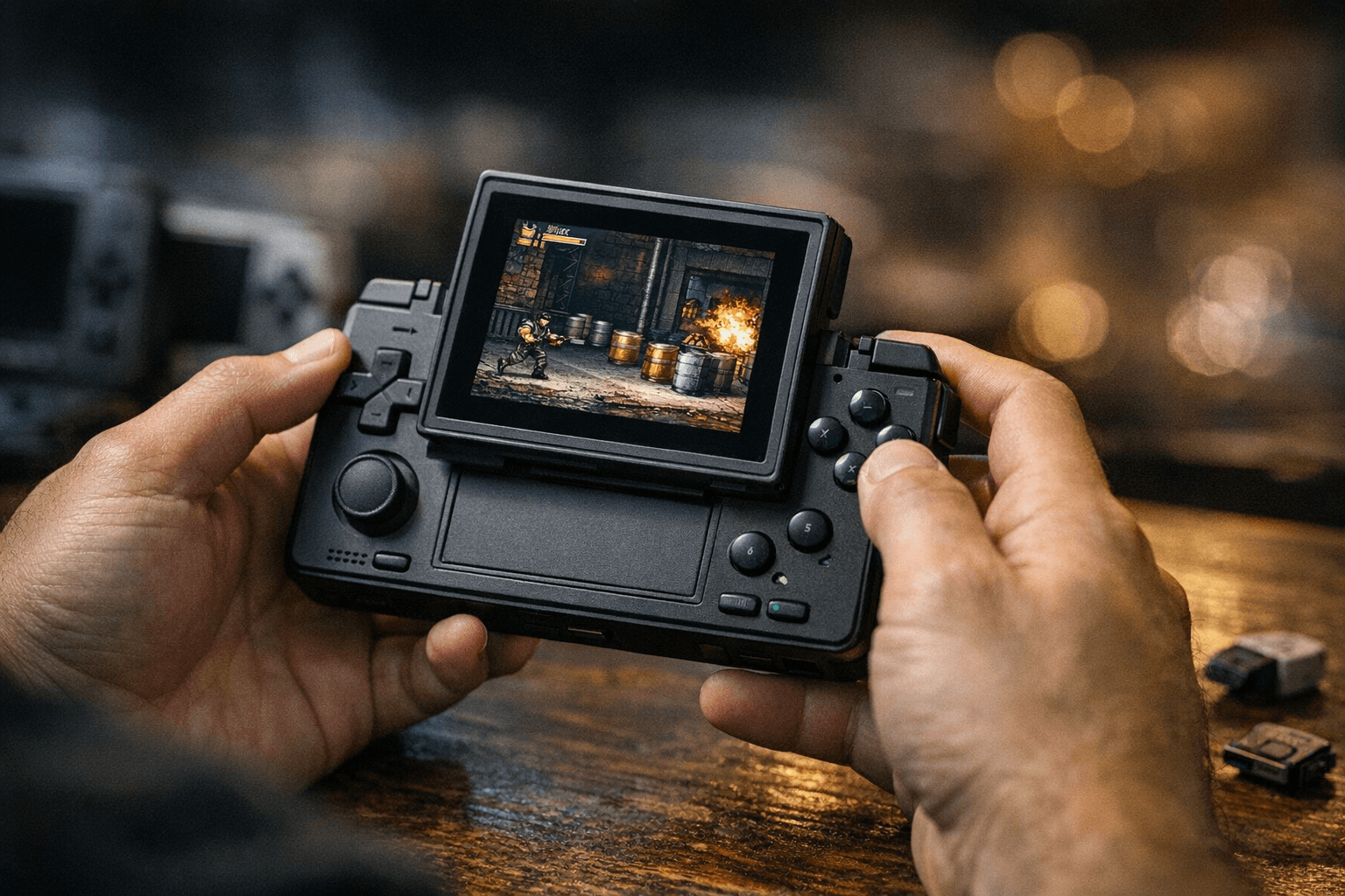 Anbernic RG Rotate debuts with swiveling screen and square design