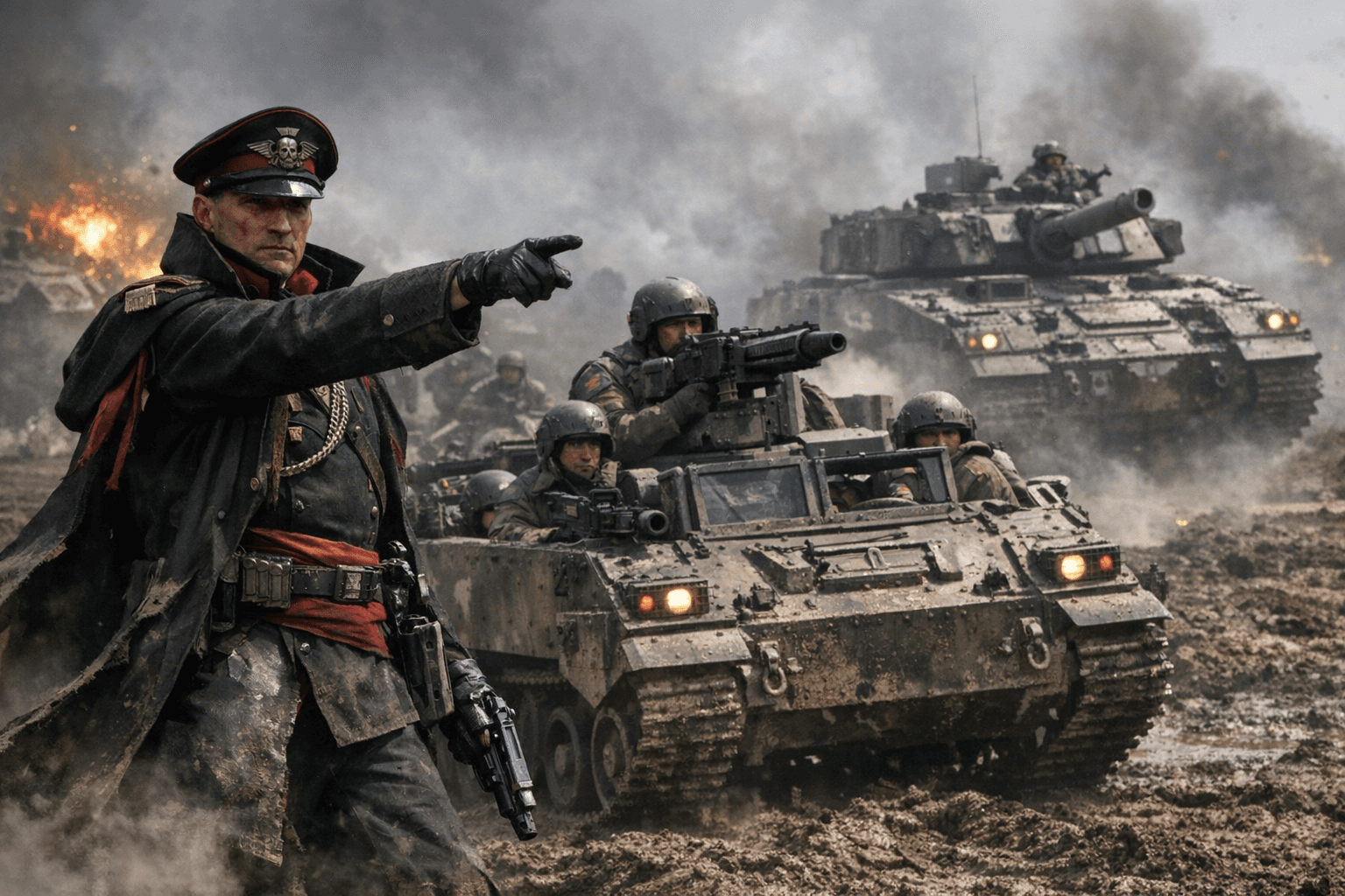 Commissar Graves leads Astra Militarum mechanised push with new vehicles