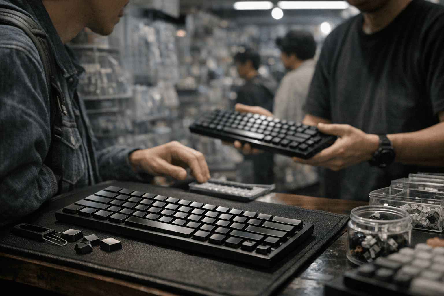 Yushakobo, Awekeys launch low-profile titanium black metal keycaps group buy