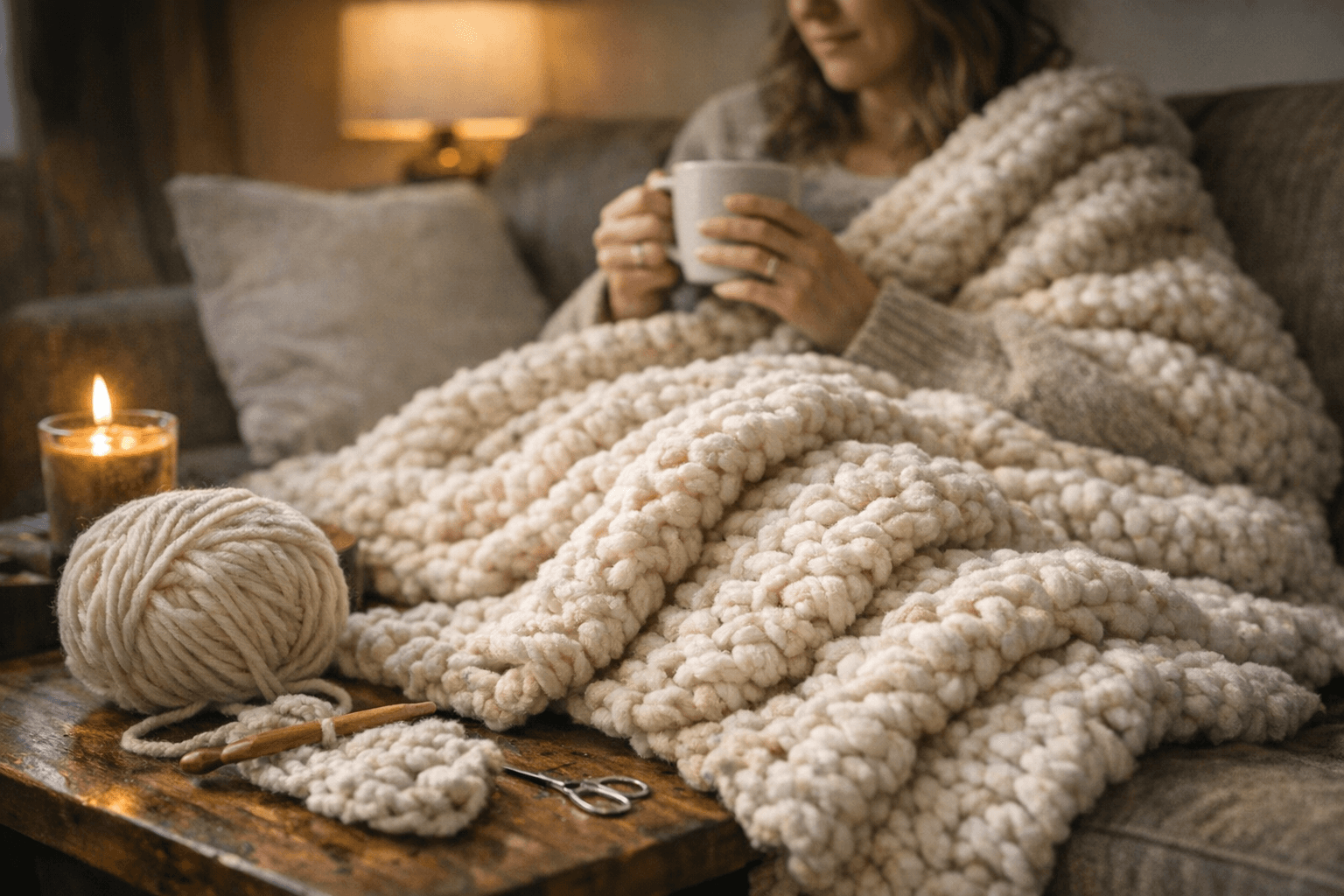 Moonblush Throw brings plush texture and cozy comfort to crochet blankets
