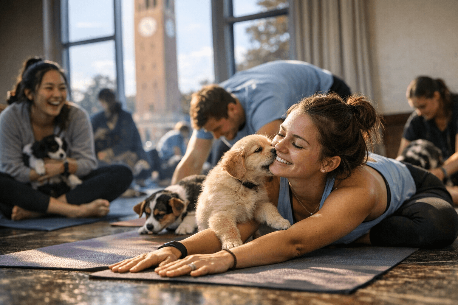 UNC schedules puppy yoga break for stressed students during finals week