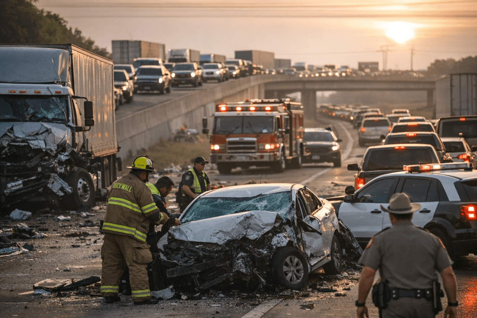 Crash blocks westbound I-30 at FM 2642, snarls Rockwall traffic