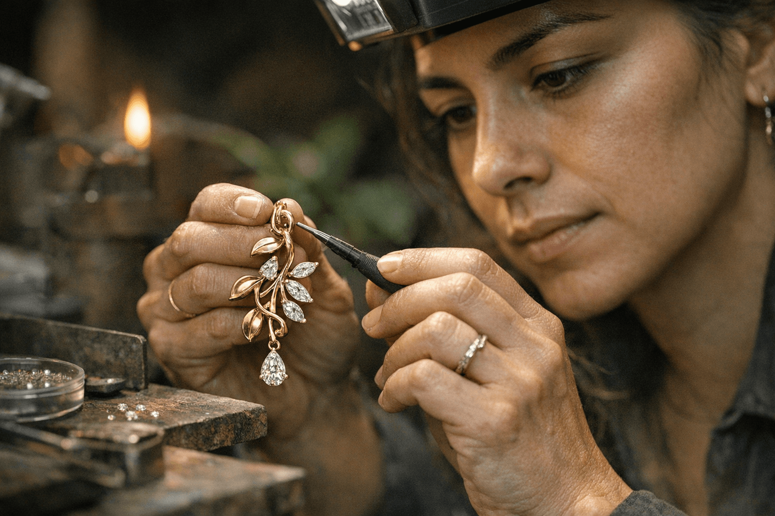Casey Perez Shapes Loma Pendant From Botanical Forms and Gold