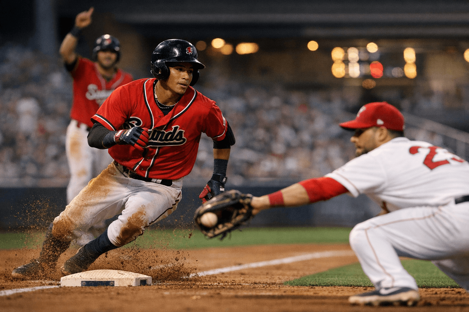 Lara, Sounds use five extra-base hits to top WooSox 5-3