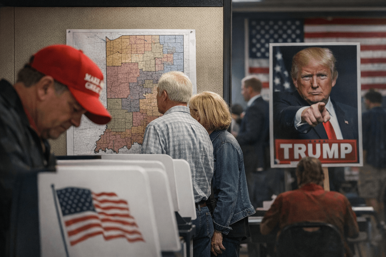 Indiana primary tests Trump’s grip after redistricting revolt in GOP