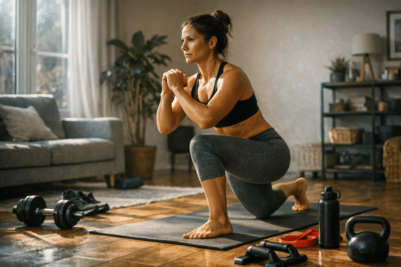 אימון רגליים בבית: 8 תרגילים לשיפור כוח, יציבה ושריפת קלוריות