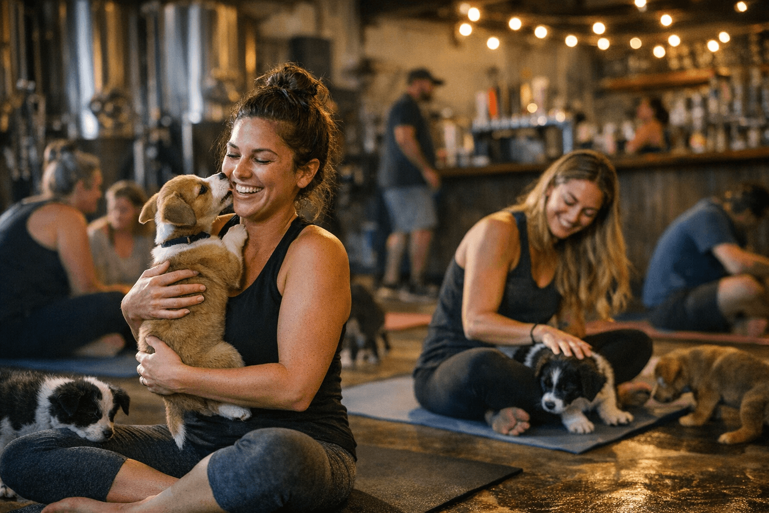 Puppy Yoga at Oceanside Brewery Blends Wellness, Rescue Fundraising
