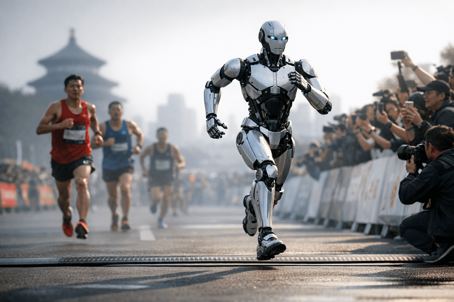 Humanoid robot wins Beijing half marathon, outruns human runners