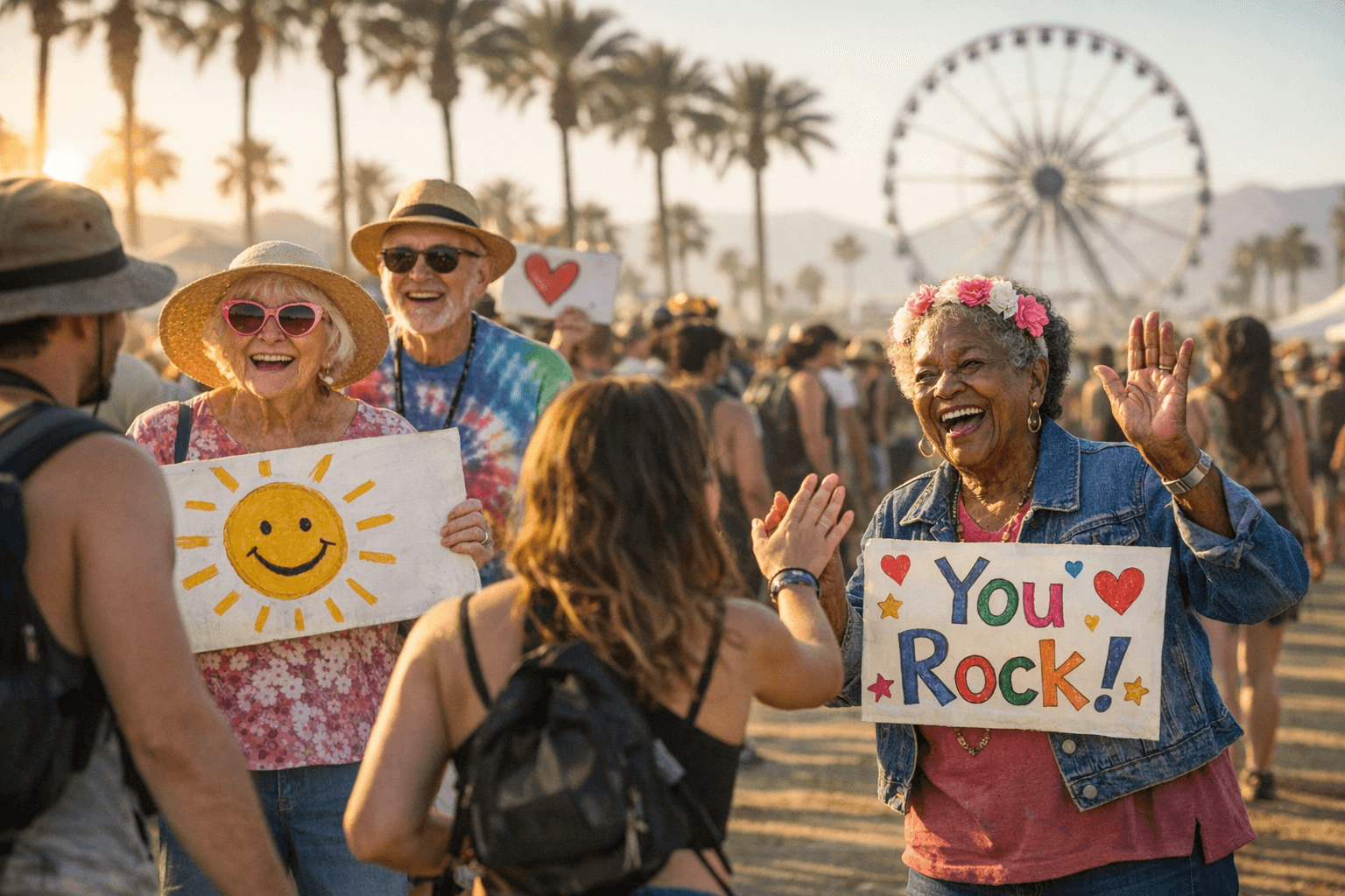Seniors spread encouragement at Coachella, winning over festivalgoers