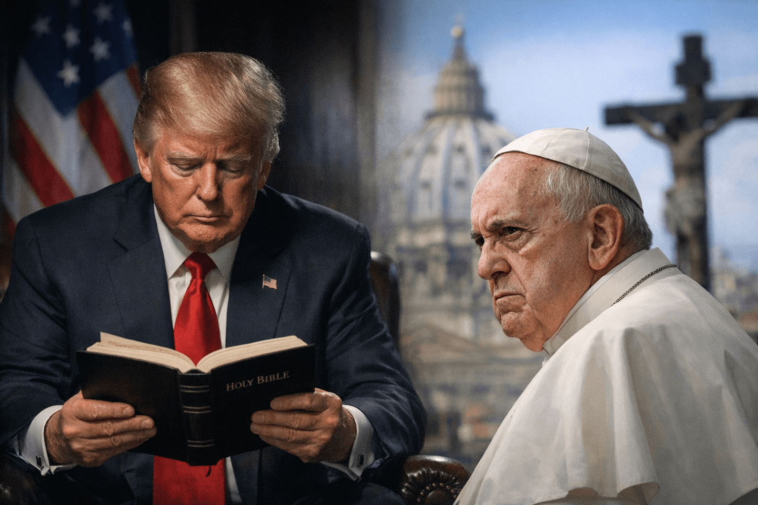 Trump to air prerecorded Bible reading amid feud with Pope