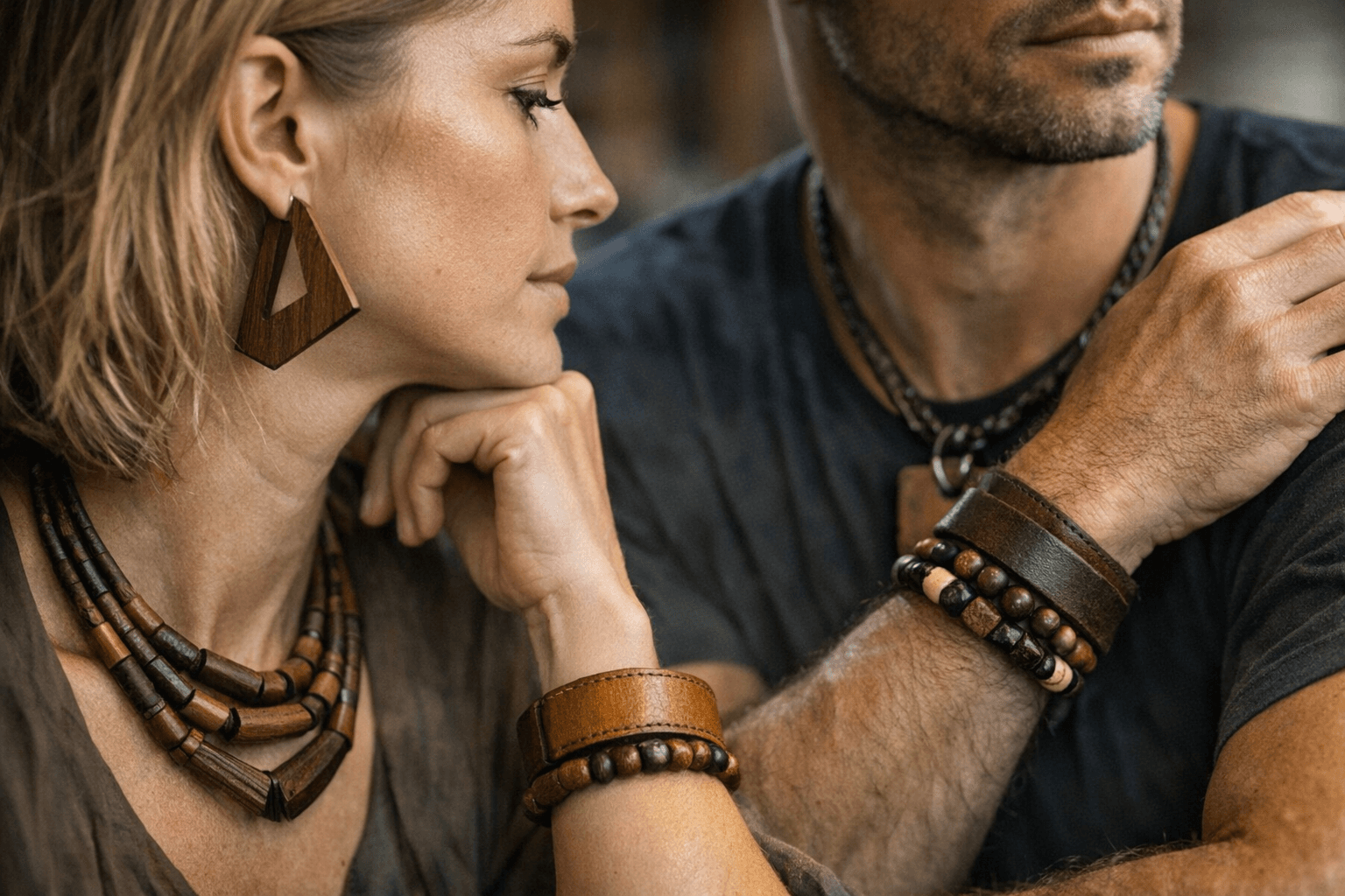 Alternative Materials, like Wood and Leather, Gain Ground in Everyday Jewelry