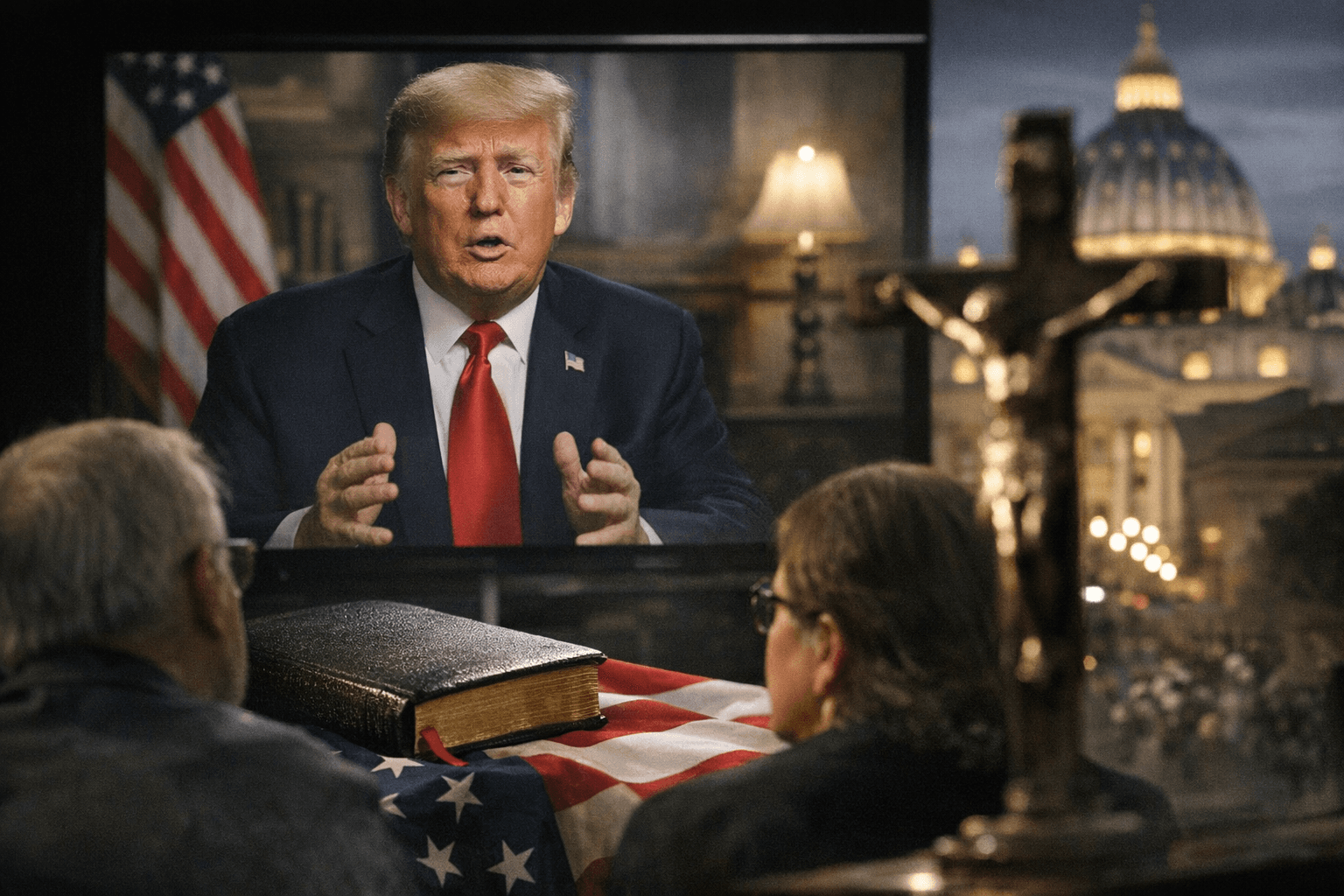 Trump to air prerecorded Bible verse amid Pope feud, Washington event