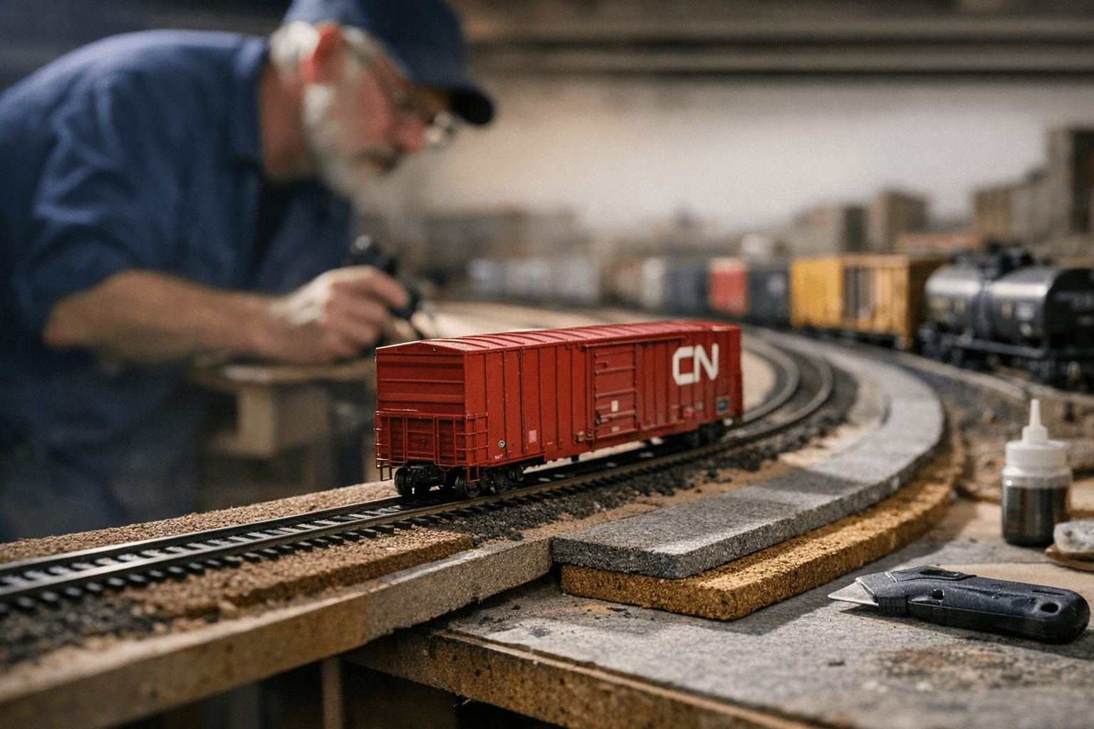 Rapido Trains HO Trenton Works boxcar joins Homasote transition strips