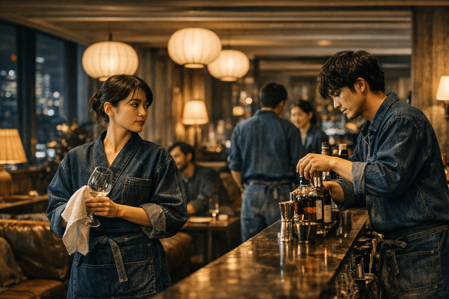Onitsuka Tiger outfits Soho House Tokyo with Japanese-denim uniforms