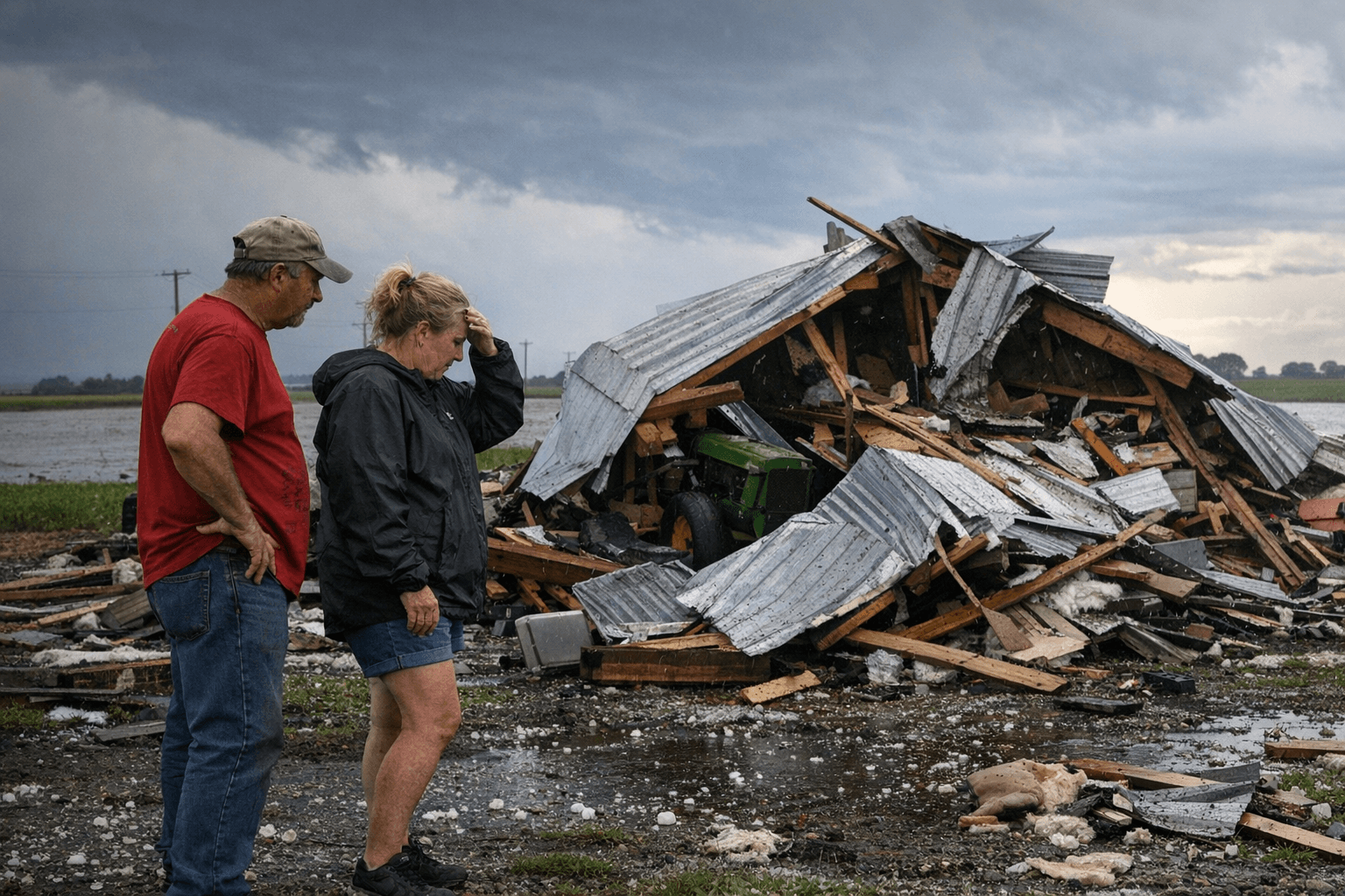 Severe storms hit Morgan County, shed destroyed near Chapin