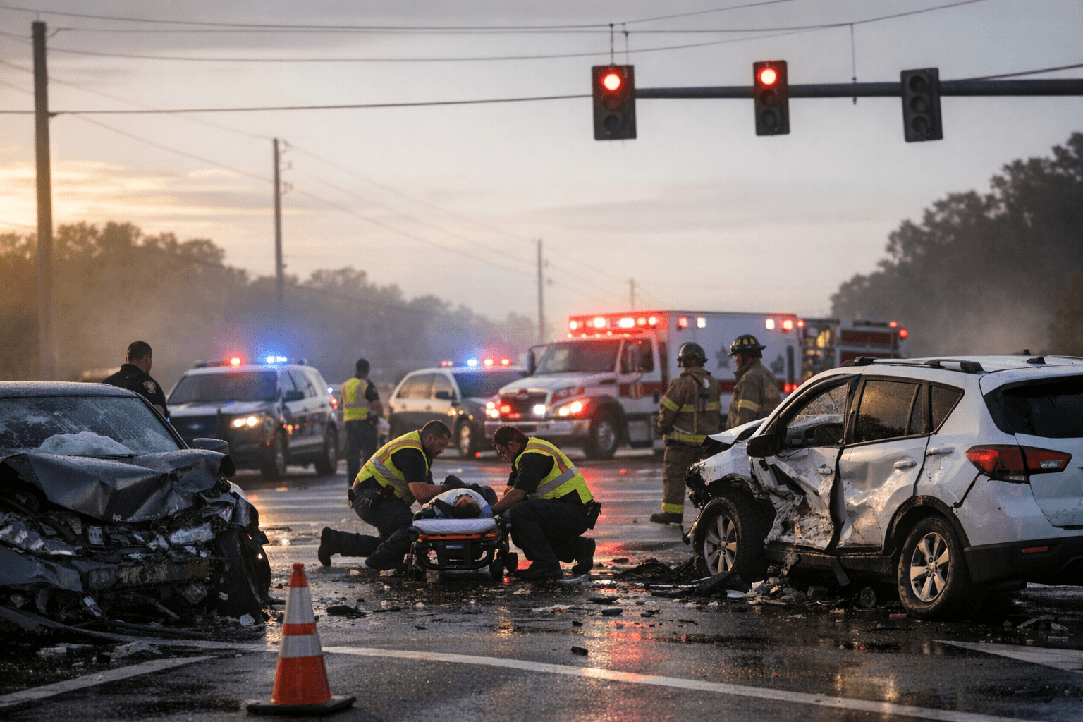 Early morning crash with injuries closes Cortez Boulevard intersection in Spring Hill