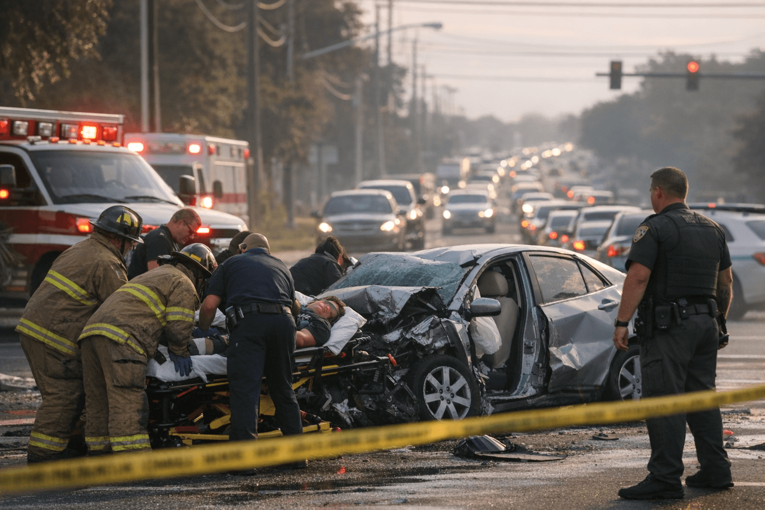 Injury crash blocks Spring Hill Drive at Coronado Drive, traffic backed up
