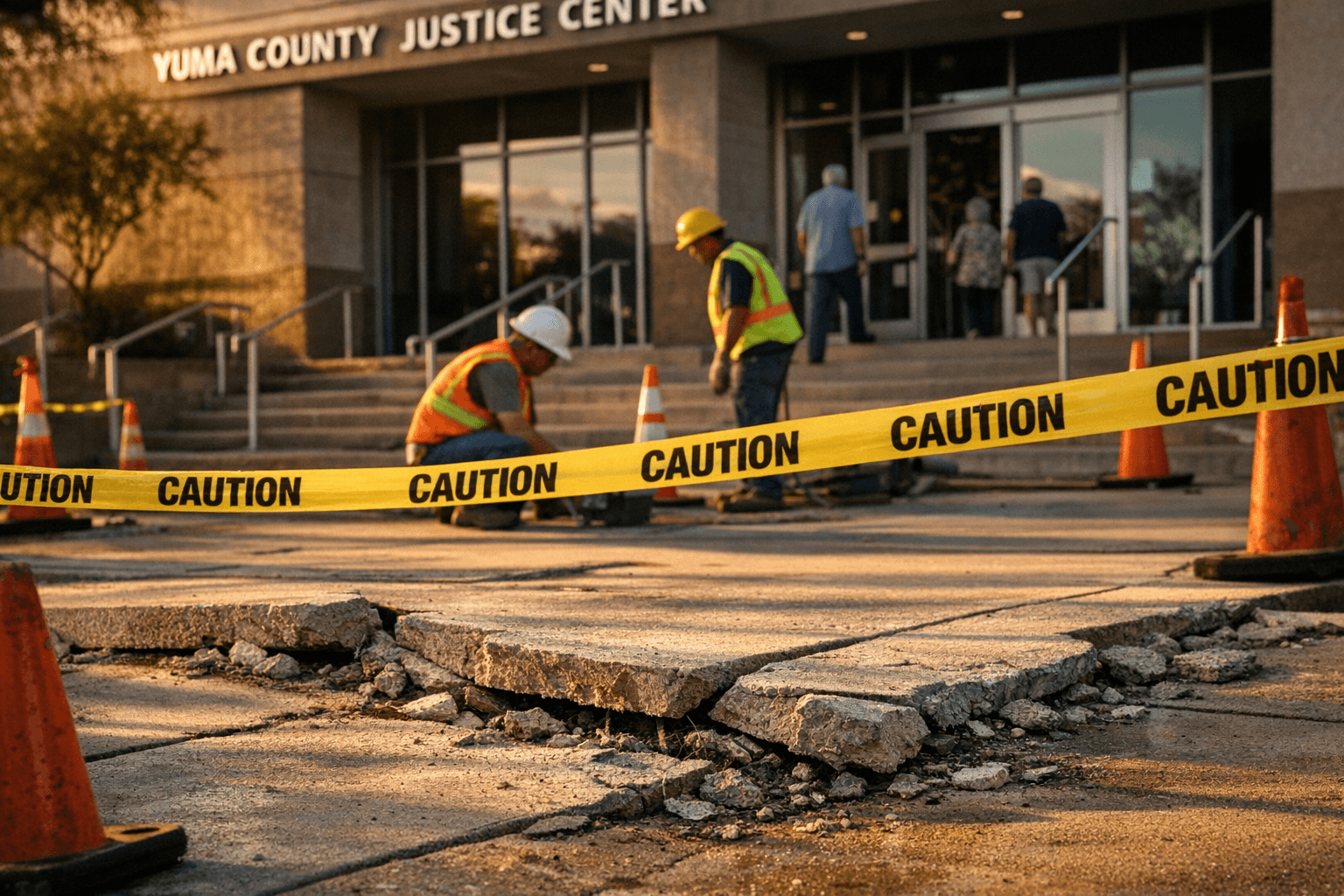 Yuma County plans Justice Center front plaza repairs for safer access