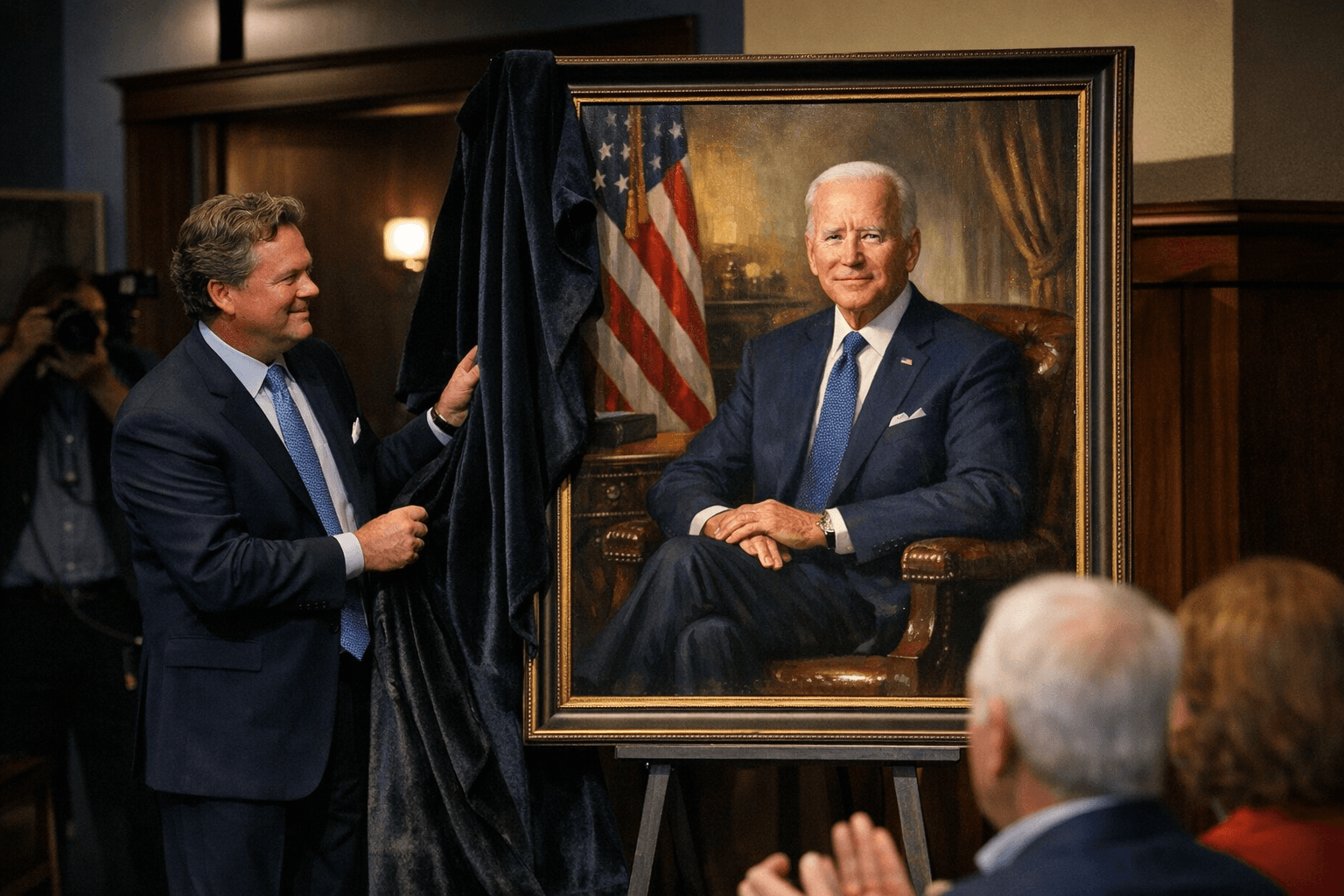 Portraitist Michael Shane Neal unveils Joe Biden portrait at Syracuse University