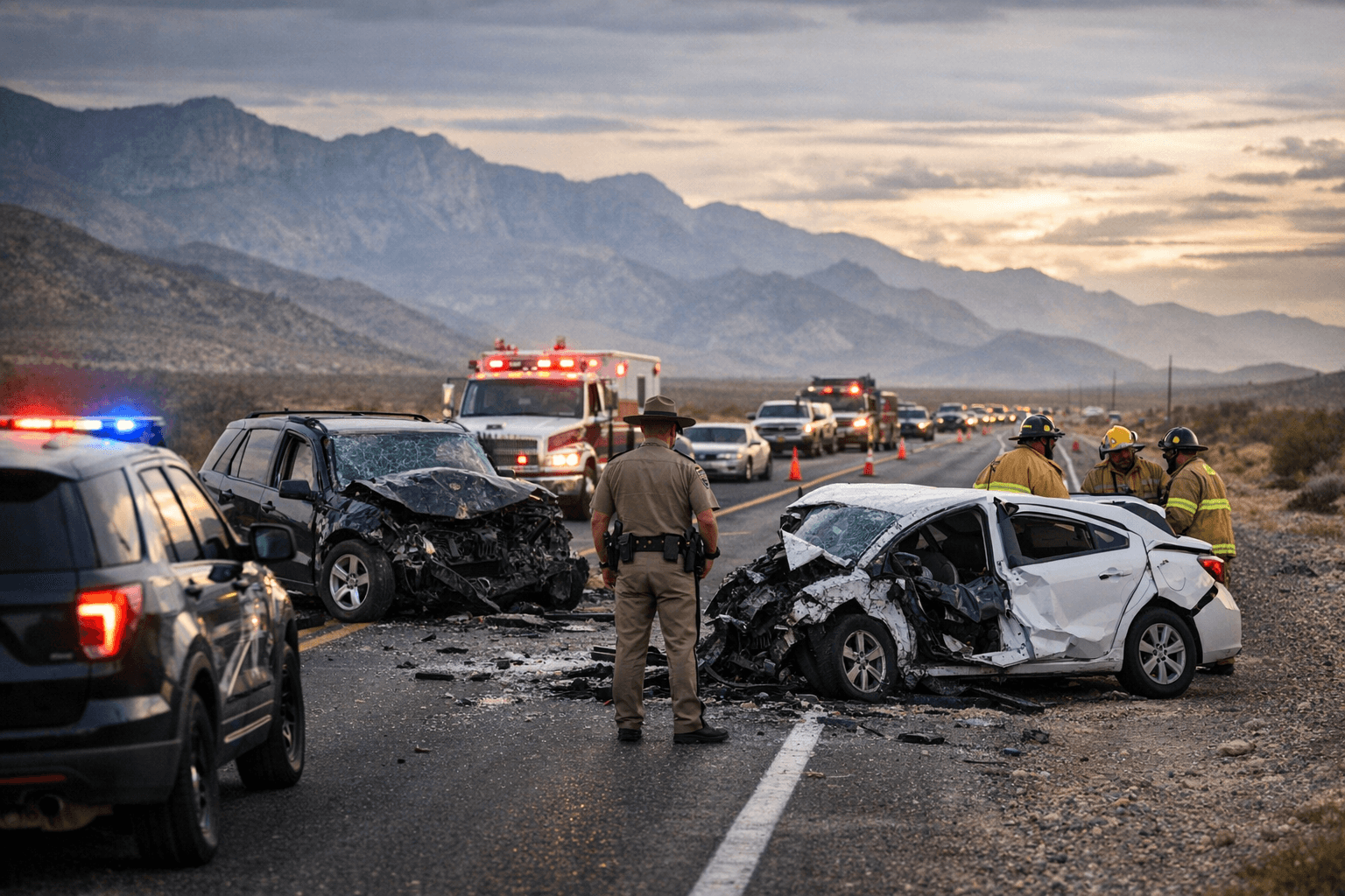 Crash blocks both directions on Pahrump Valley Highway near Mile Marker 19