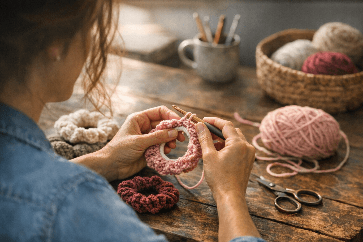 Easy Crochet Scrunchie Pattern Makes a Quick Beginner Project