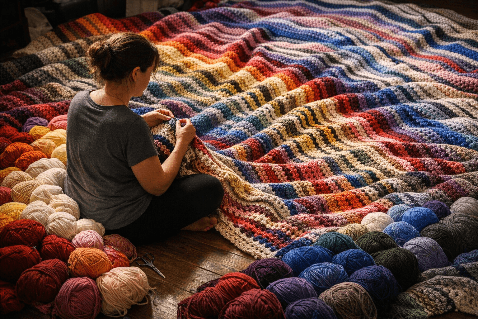 Viral Crochet Blanket, 100 Skeins and Nine Months of Handwork