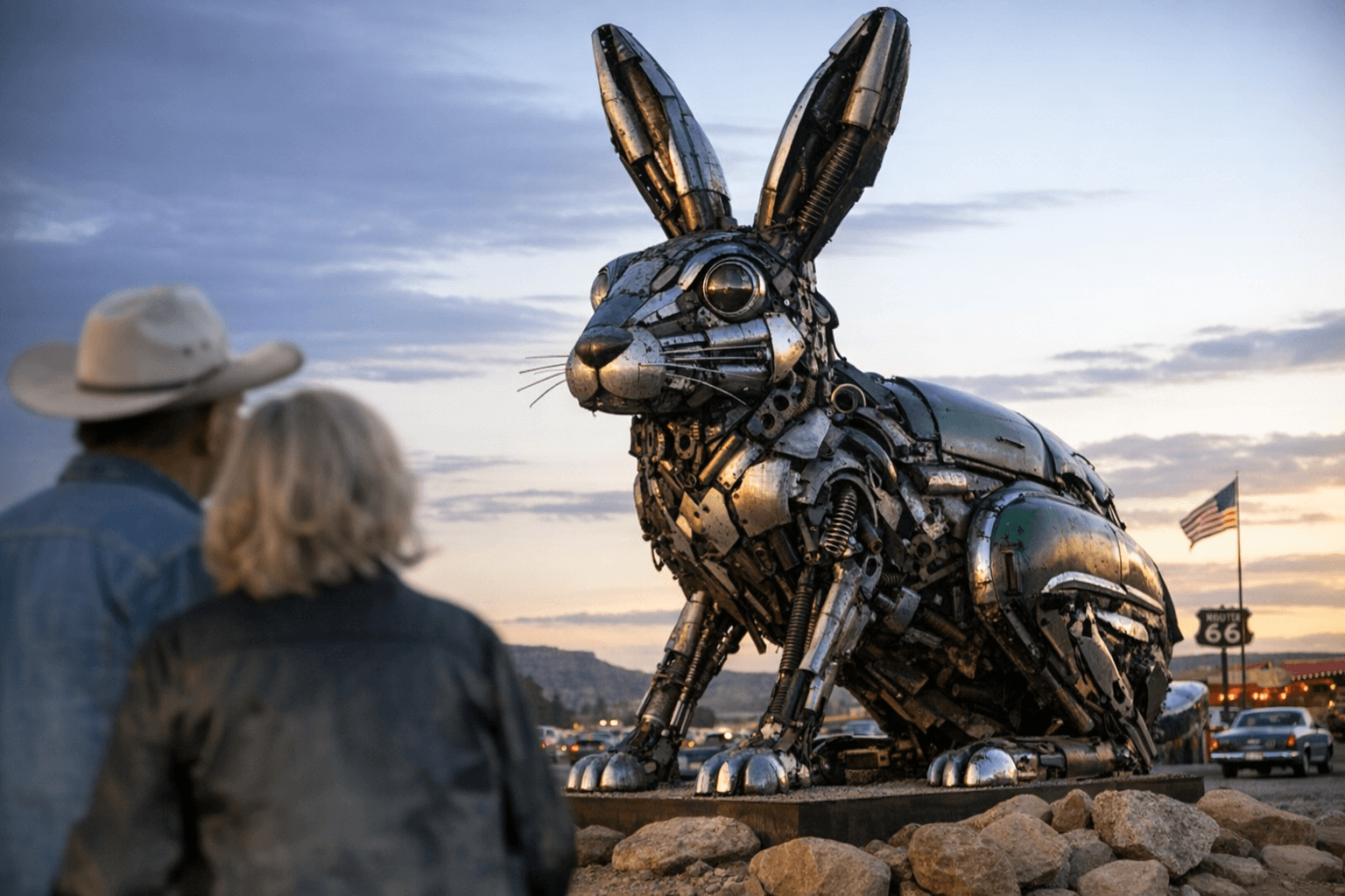 Gallup unveils Route 66 jackrabbit sculpture made from car parts